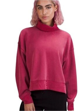 Lululemon Softstreme Turtleneck Pullover Size 6 Pomegranate Pink Athleisure
